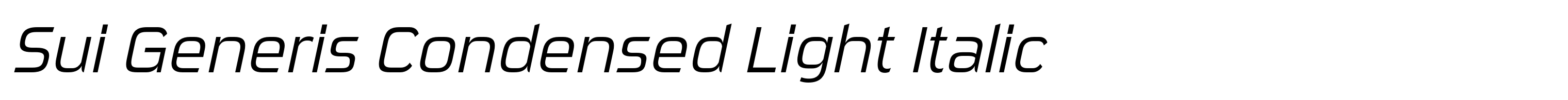 Sui Generis Condensed Light Italic
